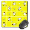 3dRose Chicken Dance Print White and Yellow, Mouse Pad, 8 by 8 inches