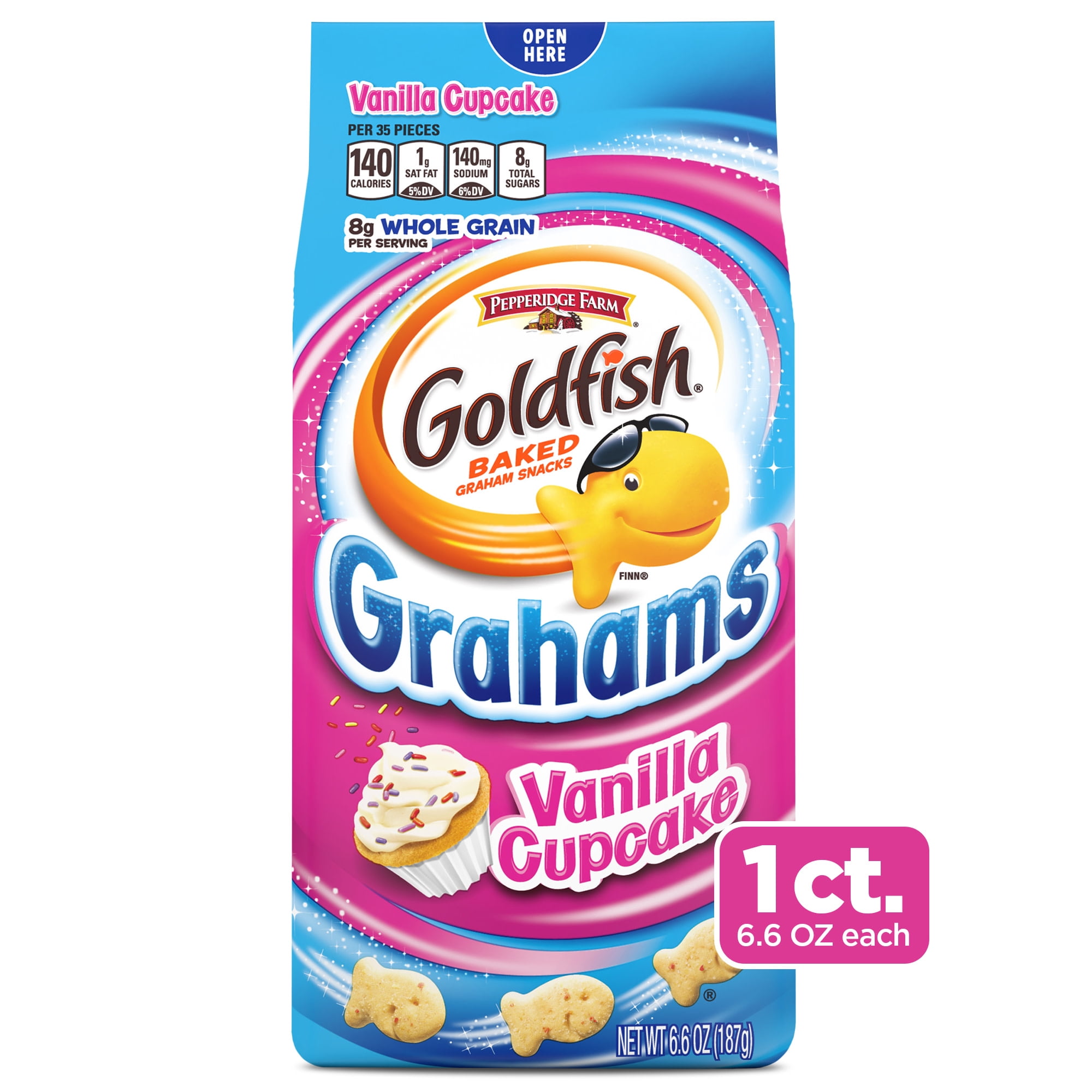 Goldfish Grahams Vanilla Cupcake Crackers, Snack Crackers, 6.6 oz bag