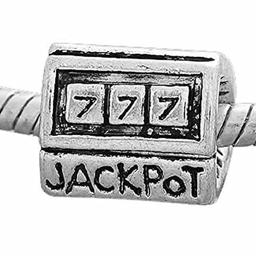 Lucky 777 Jackpot Slot Machine Charm European Bead Compatible for Most European Snake Chain Bracelet