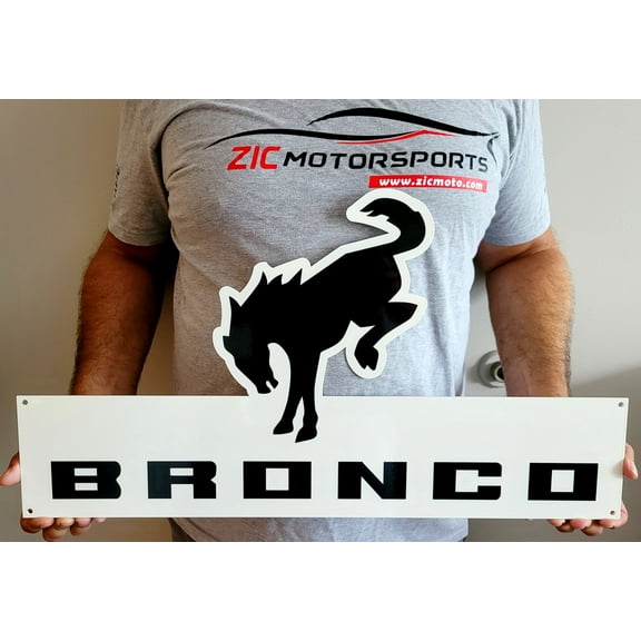 Ford Bronco Modern Die cut Black Steel Sign