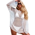 thumbnail image 2 of Swim Cover Up for Women Crochet Long Sleeve Kaftan Beach Dress Bathing Suit Coverup Alsol Lamesa, 2 of 6