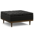 thumbnail image 5 of Simpli Home Mariah 36 inch Wide Contemporay Rectangle LiftÂ&nbsp;Top Table Storage Ottoman in Midnight Black PU Black faux leather, 5 of 15