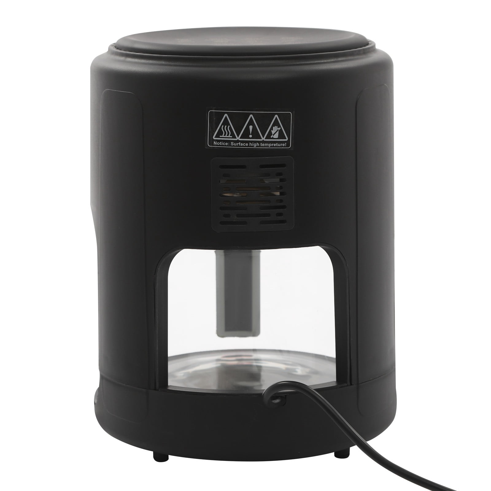 ToppiJoy 4.2L Mini Glass Air Fryer, 360° Viewable Touch Screen with Digital Display Adjustable Temperature Works Cookware French Fries (Black)