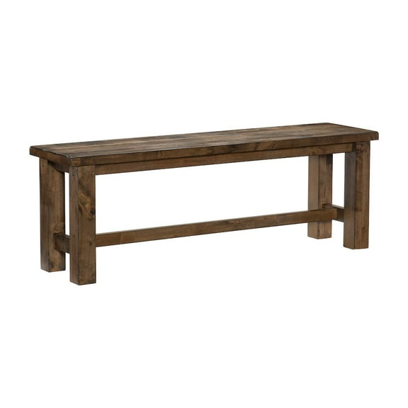 Lexicon Transitional Solid Wood Dining Room Bench in Burnished Brown