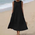 thumbnail image 7 of Admvng Women's Casual Round Neck Dress Sleeveless Summer Everyday T-Shirt Dresses, 7 of 7