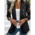 thumbnail image 2 of Fancyglim Lace Cardigan for Women Open Front Long Sleeve Sheer Lace Floral Crochet Summer Shrug Bolero Cover Up Black 2XL, 2 of 5