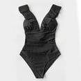 thumbnail image 4 of Cathalem Swimsuits for Women Plus Size Ruched Twist Front One Piece Swimsuit,Black M, 4 of 4