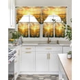 thumbnail image 4 of Summer Sunflower Swag Curtains for Living Room/Bedroom Windows, Pastoral Rustic Floral Botanical Kitchen Curtains and Valances Set 36 Inch Length, Light Filtering Swags Valance Curtain Panels, 4 of 5