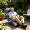thumbnail image 7 of High Back Outdoor Chair Cushion, Waterproof Patio Chair Pad with Ties for Chairs, Rocking Chairs and Outdoor Furniture(Navy,110X50cm), 7 of 7