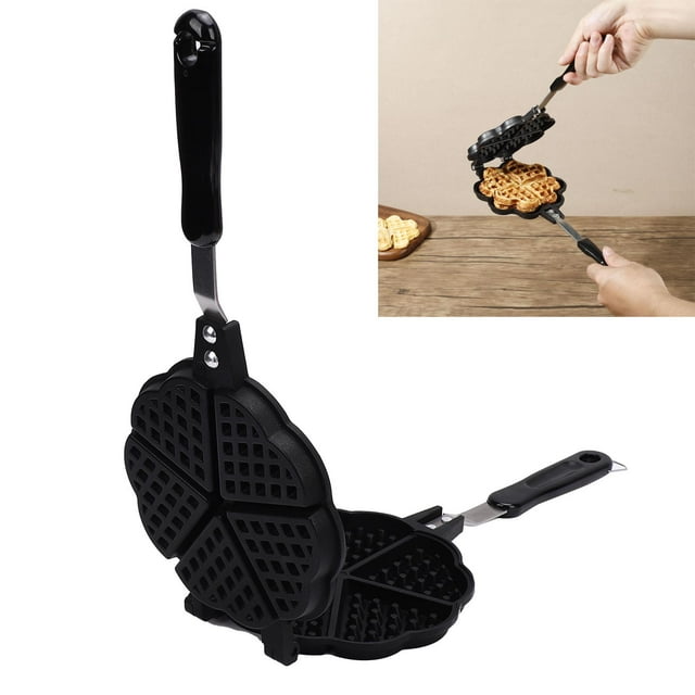 Waffle Waffle Maker Pan Make 5 Mini Heart Shaped Waffles Small Kitchen Stovetop Waffle Baking Pan for Family Breakfast