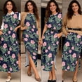 thumbnail image 4 of Uorisanigo Hibiscus Couple Matching Outfit Husban and Wife Clothing Men's Button Down Casual Hawaiian Shirt for Summer and Womens Sleeveless Dress Maxi Beach Vacation Sundress, 4 of 7