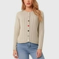 thumbnail image 2 of SGMVNU Knit Cardigan Sweaters for Women Long Sleeve Ribbed Button Up Sweater 2025 Fall Casual Jacket Women's Cardigans(Beige, One Size), 2 of 5