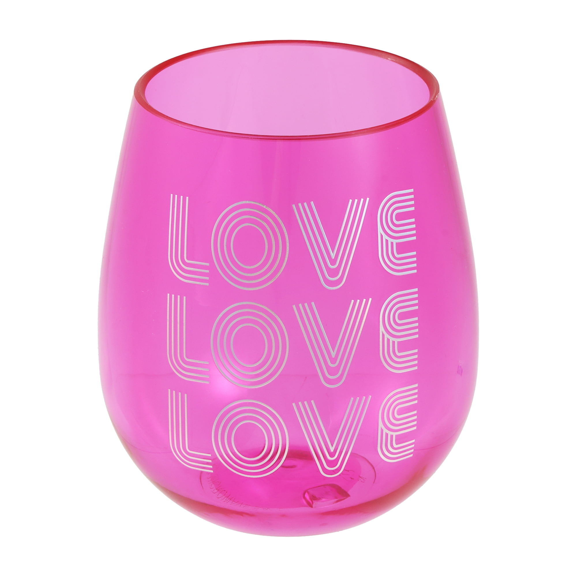 Way to Celebrate Love Wine Cup, Valentine's Day, Pink