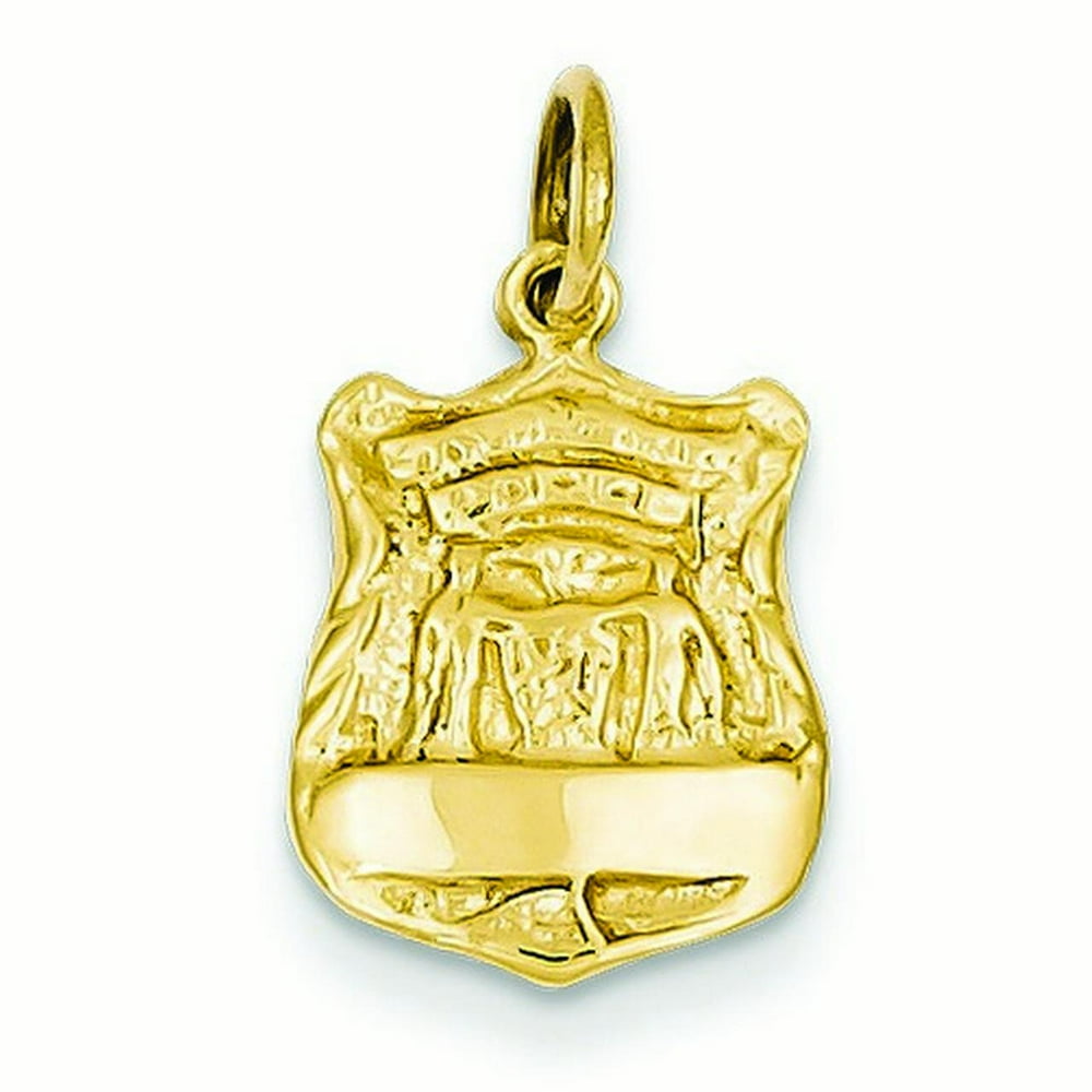 JewelryWeb 14k Gold Police Badge Charm Measures 15x10mm Walmart