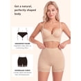 thumbnail image 2 of Women's Padded Butt Lifter Shaping Panties, Seamless Tummy Control Lace Boyshorts with Removable Pads Apricot, 2 of 7
