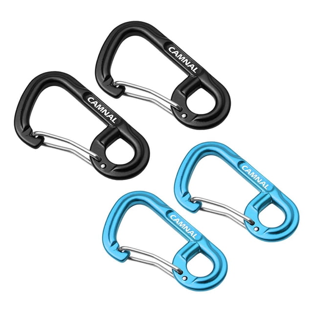 DYNWAVECA 4Pcs Carabiner Keychain Clips Hook Survival Camping Outdoor Tool