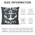 thumbnail image 5 of JRXY  Costal Beach Throw Pillow Cover Let’s Get Nauti Anchor House Decor Cushion Covers Nautical Summer Decorative Lumbar Pillowcases White, 5 of 5