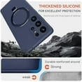 thumbnail image 3 of KOMI for Galaxy S25 Ultra Case with Stand, Slim Liquid Silicone Phone Cases for Samsung Galaxy S25 Ultra Compatible with MagSafe Magnetic Ring Kickstand Case Full Camera Protection, Midnight Blue, 3 of 5