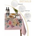 thumbnail image 3 of Easter Bunny Pink, Tablecloth Rectangle Table Cloth 60x120, Waterproof Tablecloth Outdoor Table Cloth, Vintage Spring Floral Botanical Leaves Washable Table Cover for Kitchen Dinning Party, 3 of 8