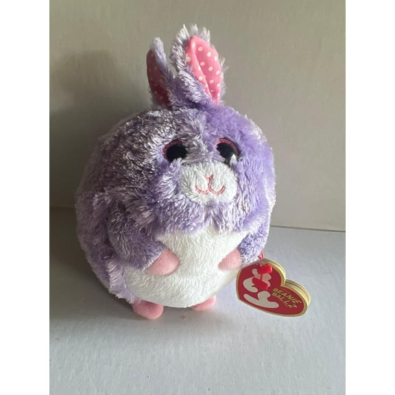 Ty Beanie Ballz LILAC the Bunny Rabbit Bunny 5"..NEW (BONUS 1 FUN CHOPS & 1 ZIPPER BRACELET)