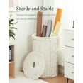 thumbnail image 6 of Large Laundry Hamper Laundry Basket Round 34.3 Gal (130 L) Handwoven Wicker Laundry Baskets Rattan Laundry Basket with Laundry Bag Handles 2 Mesh Bags for Living Room Bedroom White, 6 of 15