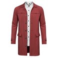 thumbnail image 5 of INSPIRE CHIC Men's Trench Coat Single Breasted Button Down Jacket Long Overcoat XL Burgundy, 5 of 7