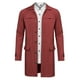 thumbnail image 5 of Abrigo Trench Chic para Hombre de Un Solo Botón, Larga Chaqueta de Abrigo, Color Burdeos, 5 of 7