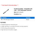 thumbnail image 2 of Tie Rod Assembly - Compatible with 1985 - 1993 Volkswagen Cabriolet 1986 1987 1988 1989 1990 1991 1992, 2 of 2