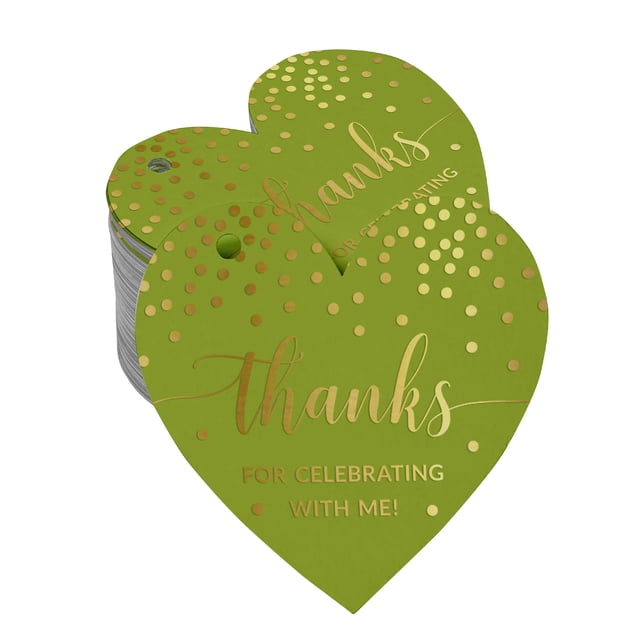Inkdotpot Gold Foil Paper Hang Tags Thanks For Celebrating With Me Birthday Favor Tags 100 Pieces