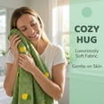 thumbnail image 5 of REGALWOVEN 1 Pack Thick Soft Coral Fleece Bath Towel with Cute Fruit Embroidery, Super Absorbent for Bathroom, Gym, Spa, Pool, Sports Green 55" x 28", 5 of 6