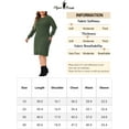 thumbnail image 6 of DARING DIVA Plus Size Sweater Fall Crew Neck Long Sleeve Dress 1X Army Green, 6 of 6