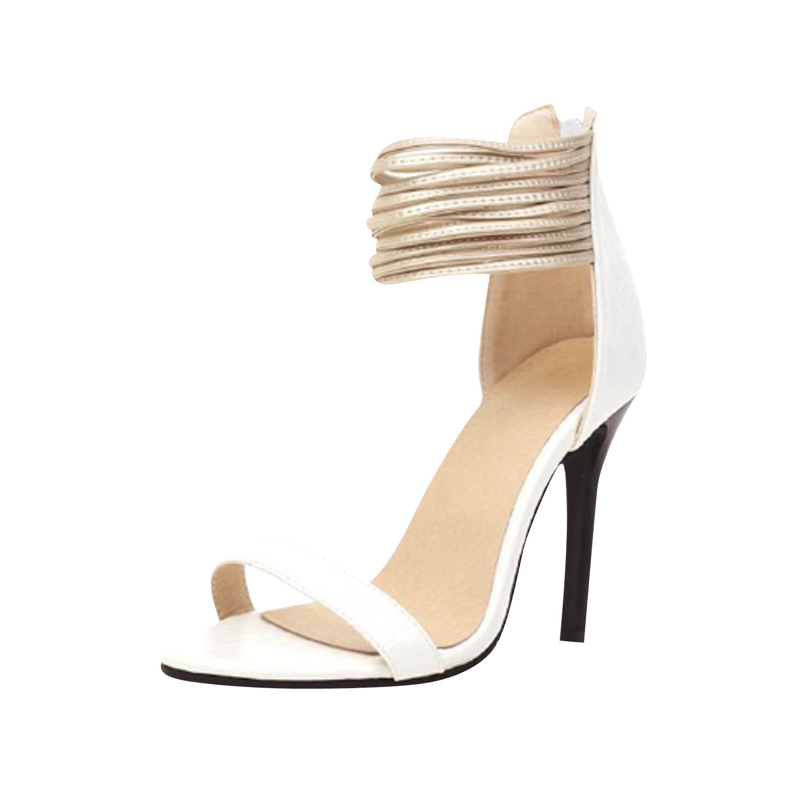 Shoes High-Heeled Sandals Platform High-Heeled Sandals Just Fab Platform High-Heeled Sandal natural white-black casual look 