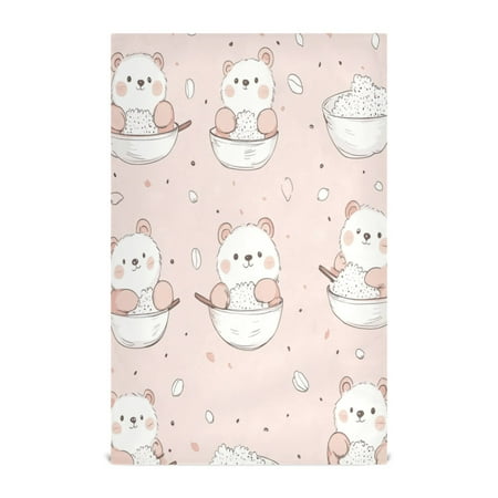 

6-Pack Decorative Kitchen Towels - Absorbent Dish Cloths 28x18 Inches Quick-Dry Polyester with Hanging Loop，Bear and Rice Dumpling