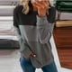 thumbnail image 1 of ICHUANYI ClearanceWomen's Fashion Casual Long Sleeve Print Color Matching T Shirt Slim Top(Gray, S) ICHUANYI WER20232080503277, 1 of 3