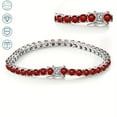 thumbnail image 2 of 5mm Red Moissanite Tennis Bracelet, Unisex 925 Sterling Silver Fashion Accessory, Luxurious & Graceful, Perfect For Valentine's Day, Engagement & Wedding Gift, 2 of 8