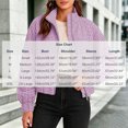 thumbnail image 3 of CHGBMOK Women Gingham Cropped Puffer Jacket Stand Collar Zip Up Padded Coat Long Sleeve Casual Winter Outerwear with Pockets, 3 of 8