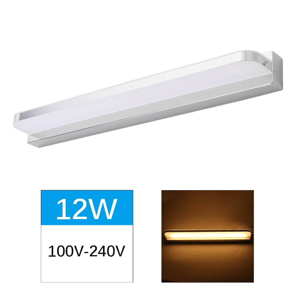 Details about   6W/9W/12W LED Wall Mount Light Mirror Front Lamp Fixture Stainless steel Bedroom 