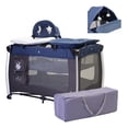 thumbnail image 1 of Cuna Corral AEIOU P1003 Viajero con Moisés y Cambiador Azul, 1 of 5