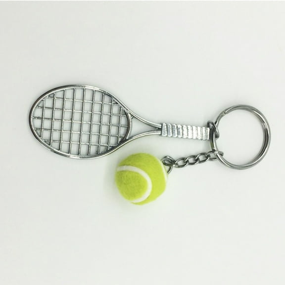 TEHAUX Green Tennis Racket Keychain Metal Bag Pendant for Decoration Perfect as Souvenir or Party Gift