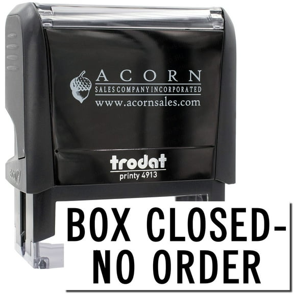Large Self-Inking Box Closed No Order Stamp, Trodat Printy 4913, Press and Print Stamping, Impression Size 7/8" x 2-1/4", Up to 10,000 Impressions - Black Ink
