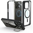 thumbnail image 4 of ESR for iPhone 14 Pro Max Case with Stand, Compatible MagSafe, Full-Body Military-Grade Drop Proof Built-in 9H+ Tempered Glass Screen Protector, Armor Series, Clear Black, 4 of 5