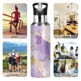 thumbnail image 7 of Yayeee 20oz Insulated Water Bottle Double Wall Stainless Steel with Flip Straw Lid, Pastel Purple Marble Pattern, 7 of 7