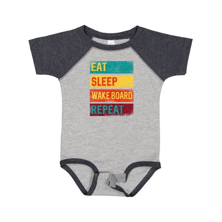 

Inktastic Wakeboarding Eat Sleep Wakeboard Repeat Gift Baby Boy or Baby Girl Bodysuit