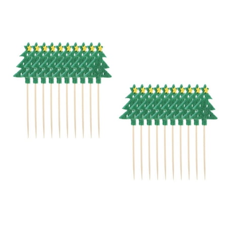 

Worgeous 20 pcs Christmas Tree Cocktail Picks Festive Toothpicks for Cake Fruit and Desserts Holiday Parties Cake Picks Appetizers Picks
