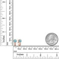 thumbnail image 6 of Gem Stone King 18K Rose Gold Plated Silver Blue Apatite and White Created Sapphire Earrings for Women (1.49 Cttw, Gemstone Birthstone, Round 5MM), 6 of 6