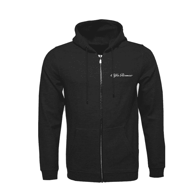 Alfa Romeo Sudadera Hoodie Caballero Talla Extra Grande con Cierre Felpa Estilo Racing Oficial