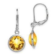 Primal Silver Sterling Silver Rhodium Citrine Earrings