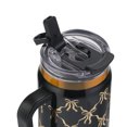 thumbnail image 4 of Thyme & Table 32oz Stainless Steel Luna Tumbler with Handle and Dual Straw Lid, Black Bow, 4 of 9