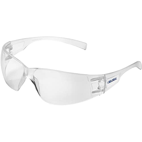 Frameless Petite Safety Glasses, Scratch Resistant, Clear Lens, Lot of 12
