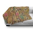 thumbnail image 3 of East Soft Flannel Fleece Throw Blanket, Traditional Malaysian and Javanese Design Rich Retro Revival Pattern with Flowers, Cozy Plush for Indoor and Outdoor Use, 60" x 80", Multicolor, by Ambesonne, 3 of 6